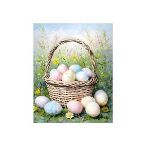 Eggs & Dreamlike Fields Unframed Canvas Wall Art  16" X 20"